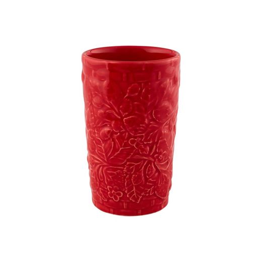 Hohes Steingutglas in Rot, Ø 10 x 15 cm | Carmen Fresas