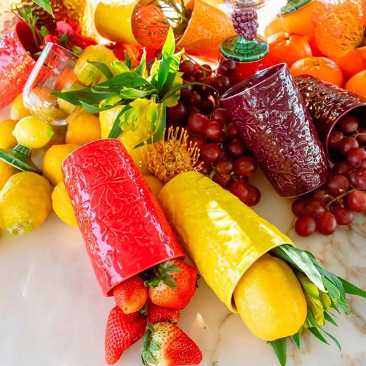 Low yellow earthenware glass, Ø 9 x 10 cm | Carmen Limon