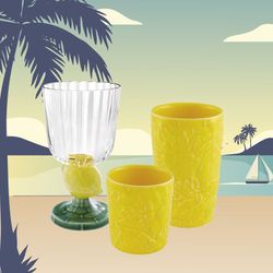 Low yellow earthenware glass, Ø 9 x 10 cm | Carmen Limon