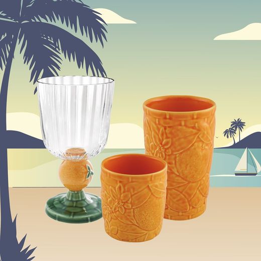 Verre bas en faïence orange, Ø 9 x 10 cm | Carmen Orange