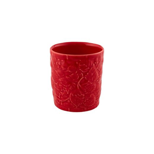 Niedriges rotes Steingutglas, Ø 9 x 10 cm | Carmen Fresas