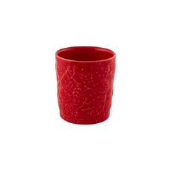 Niedriges rotes Steingutglas, Ø 9 x 10 cm | Carmen Fresas