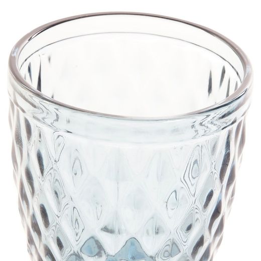 Set of 6 glass glasses in blue, Ø 8 x 10 cm | Days