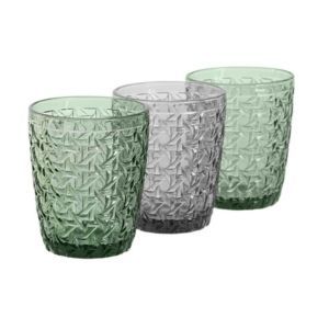 Set de 6 copas de agua y 6 vasos de cristal en multicolor | Colors