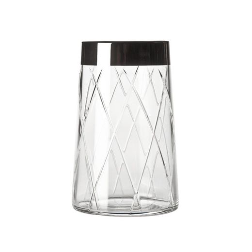 Tall whiskey glass made of silver and clear glass, Ø 8.2 x 12.9 cm | Biarritz