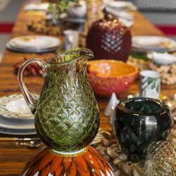 Green Low Glass in Green Buriti Glass, Ø8,8x13cm