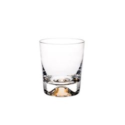 Short whiskey glass made of clear and gold-plated crystal and gold, Ø 9 x 10 cm | olympos