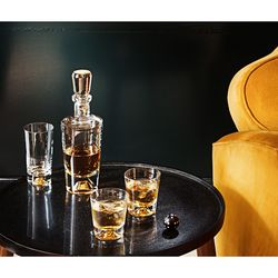 Short whiskey glass made of clear and gold-plated crystal and gold, Ø 9 x 10 cm | olympos