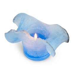 Vela decorativa cilíndrica azul Ø7x37 cm