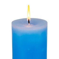 Vela decorativa cilíndrica azul Ø7x37 cm