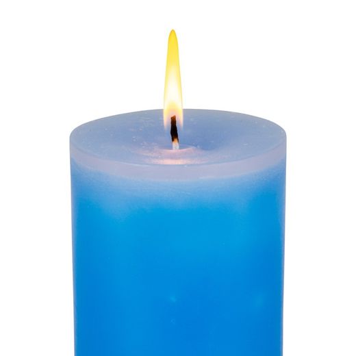 Vela decorativa cilíndrica azul Ø7x37 cm