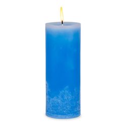 Vela decorativa cilíndrica azul Ø7x37 cm