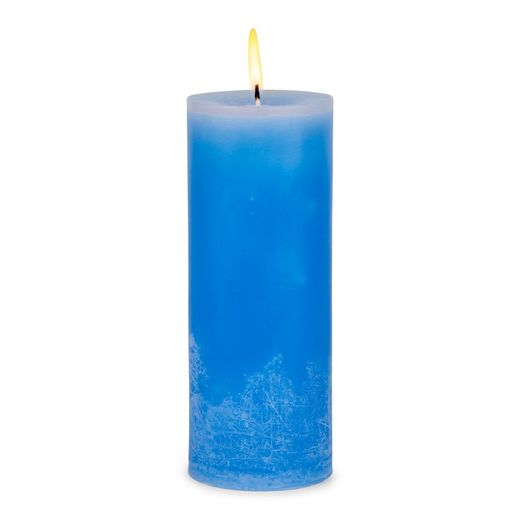 Vela decorativa cilíndrica azul Ø7x37 cm