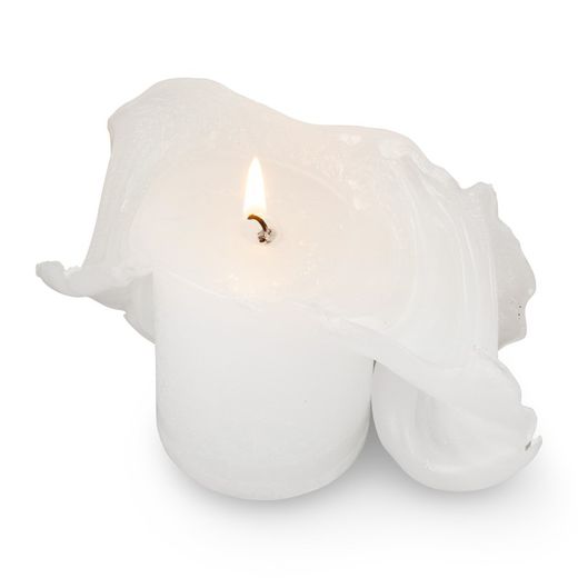 Vela decorativa singular cilíndrica branca Ø7x17 cm