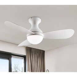 Ventilatore da Soffitto Vito Bianco con Luce Led, Ø117x40 cm