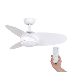 Ventilateur de plafond bois et fer blanc, Ø 105 x 38 cm | ascenseur CC