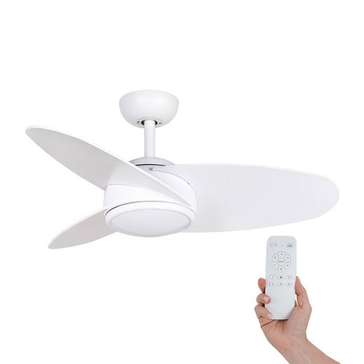 Ventilateur de plafond bois et fer blanc, Ø 105 x 38 cm | ascenseur CC