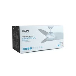 Ventilateur de plafond bois et fer blanc, Ø 105 x 38 cm | ascenseur CC
