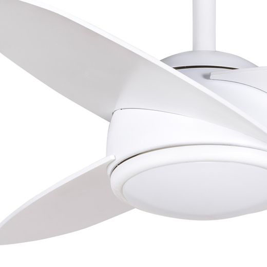Ventilateur de plafond bois et fer blanc, Ø 105 x 38 cm | ascenseur CC