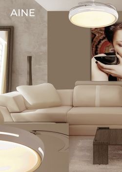 Metal Ceiling Fan with Led Light Aine White, Ø110 cm