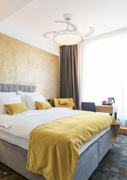 Metal Ceiling Fan with Led Light Aine White, Ø110 cm