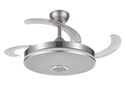 Ventilador de Teto Níquel com Luz Led Verona Musical Mini Prata, Ø98 cm