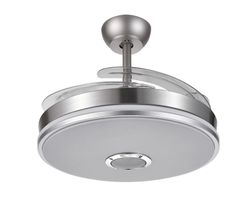 Ventilador de Teto Níquel com Luz Led Verona Musical Mini Prata, Ø98 cm