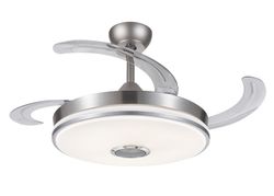 Ventilador de Teto Níquel com Luz Led Verona Musical Mini Prata, Ø98 cm