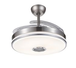 Ventilador de Teto Níquel com Luz Led Verona Musical Mini Prata, Ø98 cm
