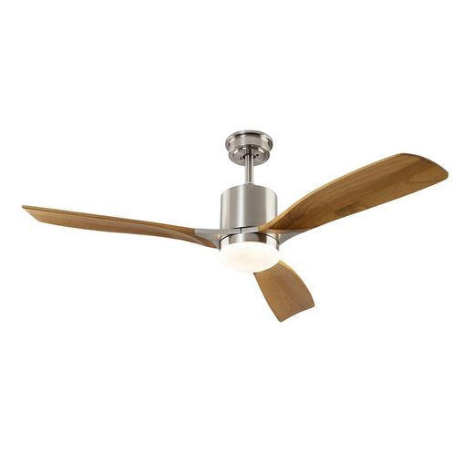 Metal and Wood LED ceiling fan Anemos Wood, Ø132x44cm