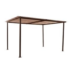 Pérgola de acero y tela marrón, 400x300x226 cm | Verona