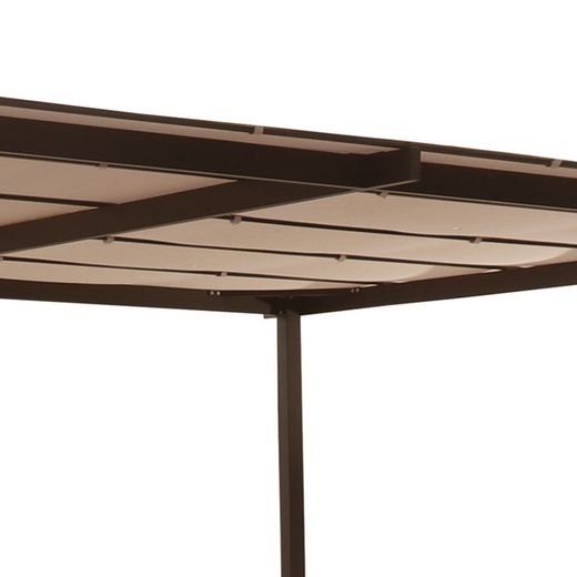 Pérgola de acero y tela marrón, 400x300x226 cm | Verona
