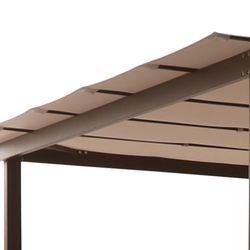 Pérgola de acero y tela marrón, 400x300x226 cm | Verona