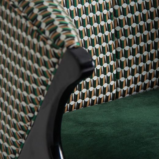 Sillón de terciopelo de estampado en verde 78 x 72 x 77 cm| Brillón
