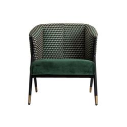 Sillón de terciopelo de estampado en verde 78 x 72 x 77 cm| Brillón
