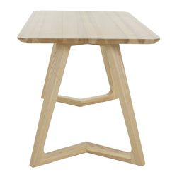 VICO-Mesa de jantar em madeira de freixo natural, 150 x 80 x 75 cm