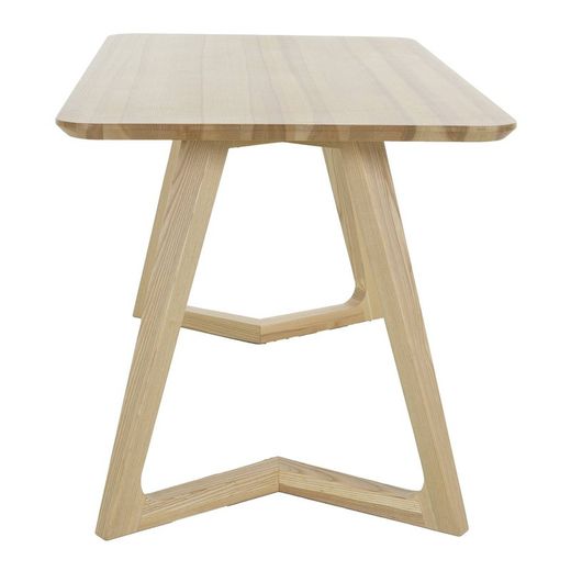 VICO-Mesa de jantar em madeira de freixo natural, 150 x 80 x 75 cm