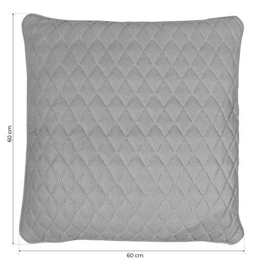 VIK | Cushion with gray squared shapes and dark gray edging 60 x 60 cm