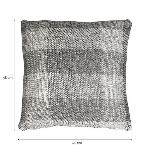 Lot de 2 housses de coussin à carreaux gris - Vik