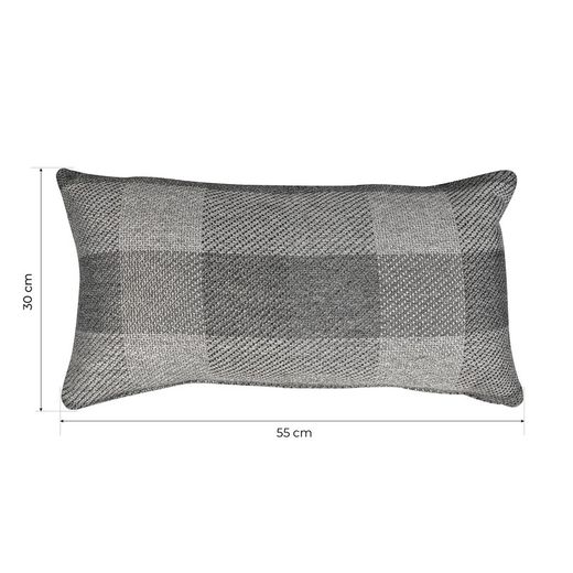 VIK | Housse de coussin aux formes carrées dans les tons gris 55 x 30 cm