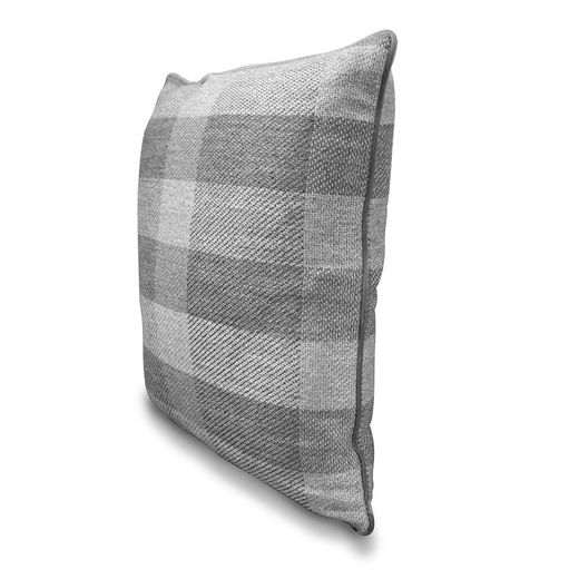 VIK | Cushion cover with squared shapes in gray tones 60 x 60 cm