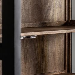 Bavay Mango Wood Display Case in Black/Natural, 135 x 40 x 210 cm