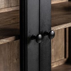 Bavay Mango Wood Display Case in Black/Natural, 135 x 40 x 210 cm