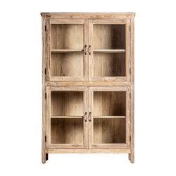 Vitrina Carrik em madeira de mangueira reciclada natural, 126 x 44 x 198 cm