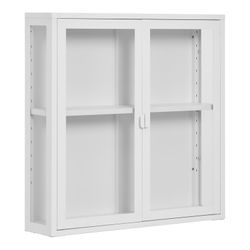 Hanging display cabinet in white steel, 80 x 18 x 80 cm | Brisbane