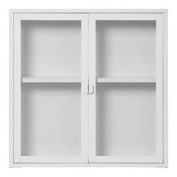 Hanging display cabinet in white steel, 80 x 18 x 80 cm | Brisbane