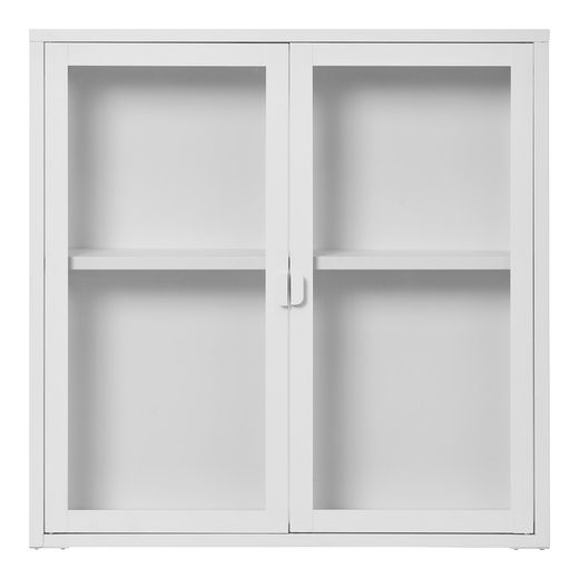 Hanging display cabinet in white steel, 80 x 18 x 80 cm | Brisbane