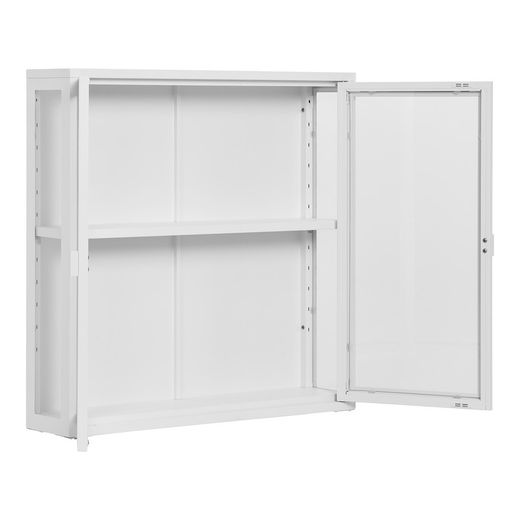 Hanging display cabinet in white steel, 80 x 18 x 80 cm | Brisbane