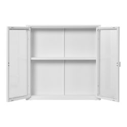 Hanging display cabinet in white steel, 80 x 18 x 80 cm | Brisbane