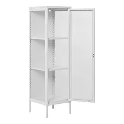 Steel display cabinet in white, 40 x 35 x 140 cm | Brisbane